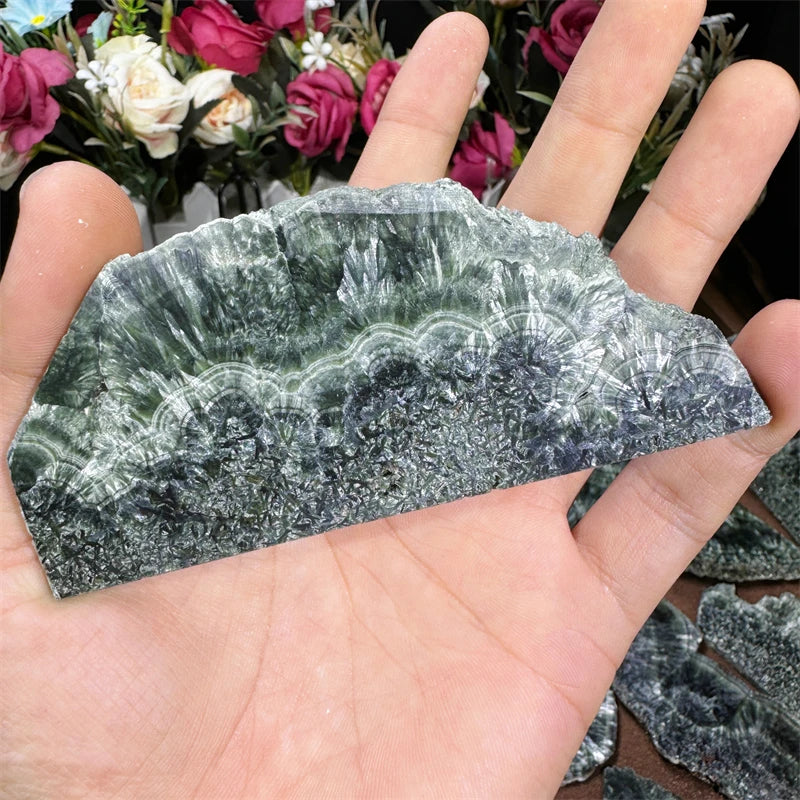 Wholesale Rare Crystal Slabs High Quality Crystal Crafts Natural Seraphinite Slice for Healing Stone Decoration