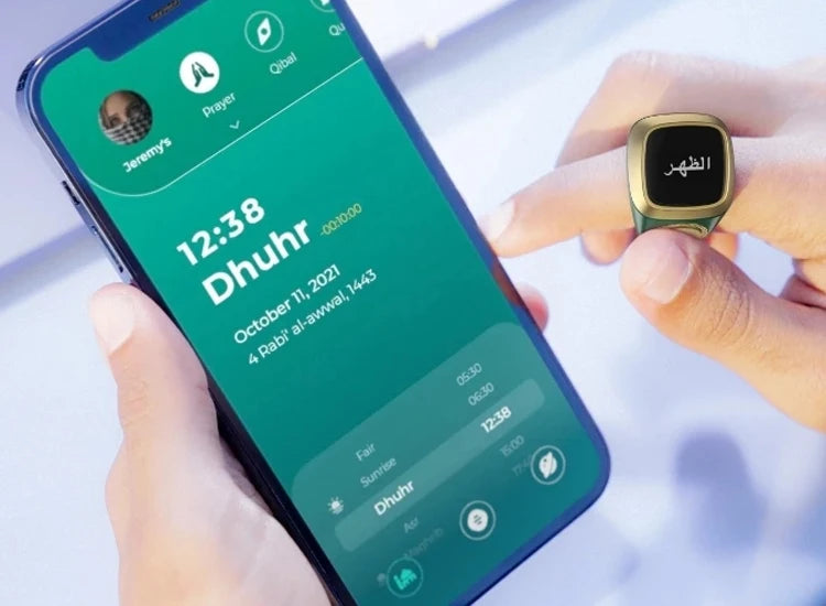 Zikr Ring M02 Metal Counter Muslim Smart Ring with Tasbih Azan Zikr Ring with Charging Case Tasbeeh Counter Tidesmit