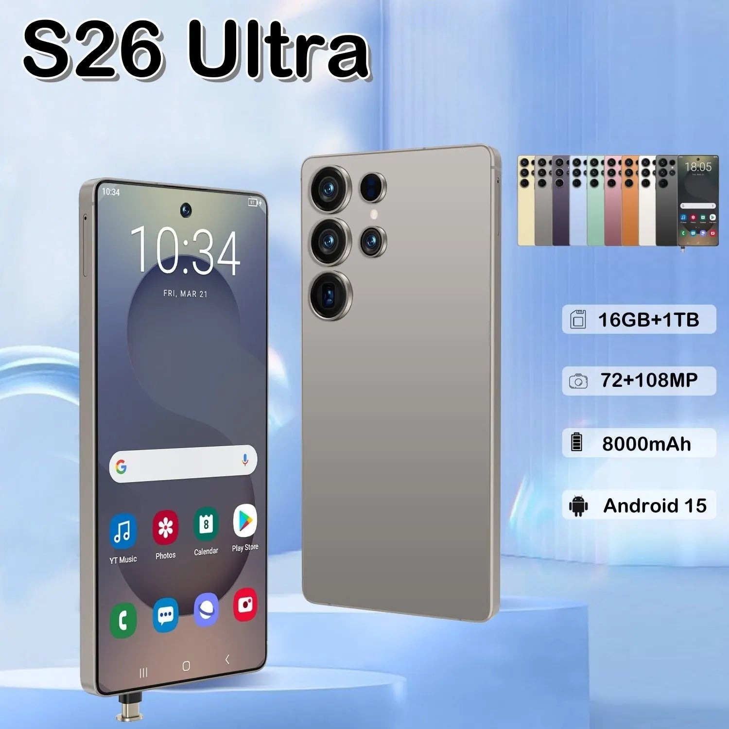 Unlocked 5G Smartphone, 16GB RAM, 1TB Storage, 6.9 Inch AMOLED Display Tidesmit
