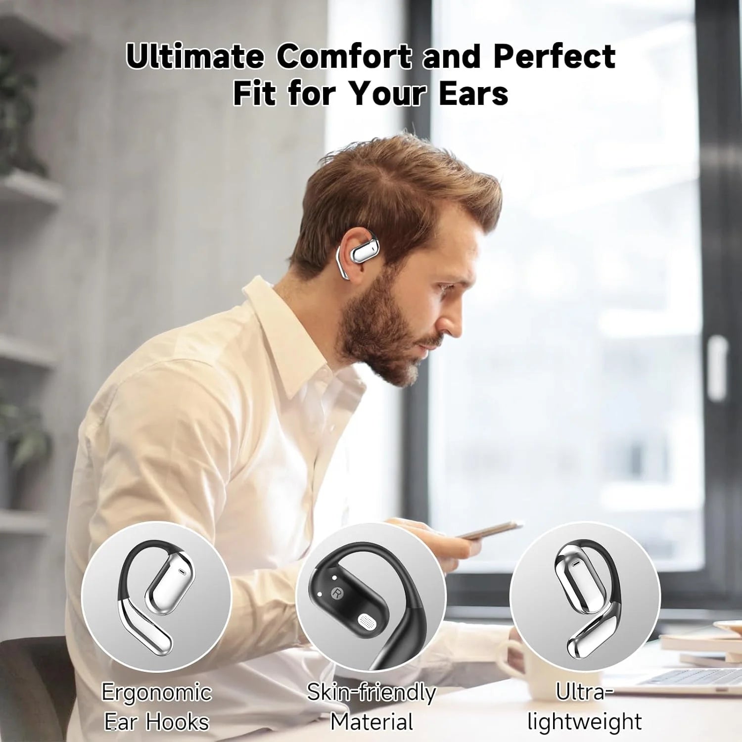 2025 High Quality Earphones YYK-Q16 OWS Open Wireless Ear Hook Sports Earbuds with Noise Cancelling and Panoramic Surround Sound Tidesmit