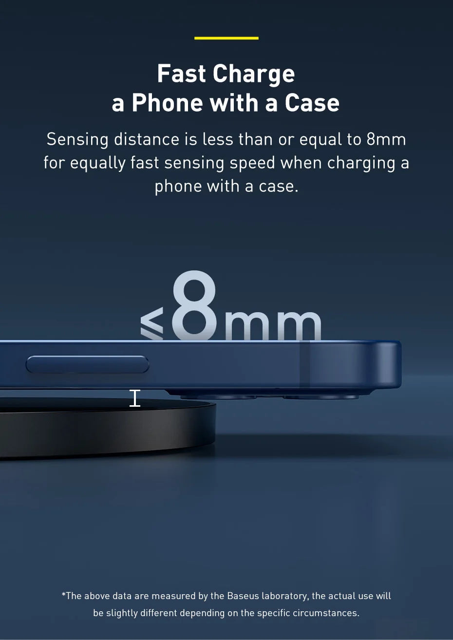 15W Fast Wireless Charger Pad with LED Display - Qi Certified Black Tidesmit