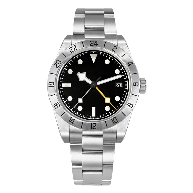 Factory Price Custom Gmt Luxury High Quality Mechanical Automatic 316L Stainless Steel Vintage Diver Watch Men for Sale