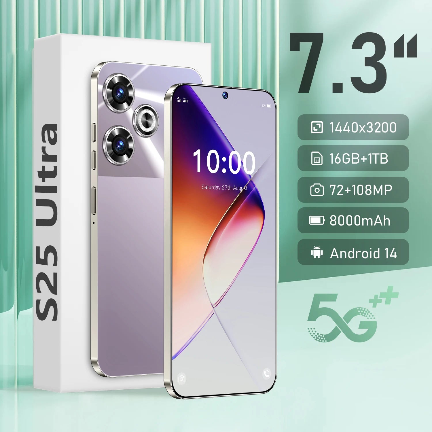 S25 Ultra 5G Smartphone, 16GB RAM, 1TB Storage - High Performance Phone Tidesmit