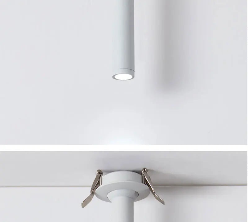 QIUBOSS Dimmable LED Spotlights AC220V Led Recessed Downlight Long Cylinder Ceiling lamp 7W Background Lighting Light for Indoor