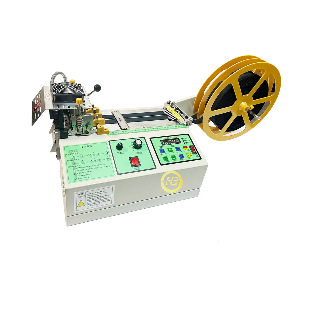 Hot Knife Automatic Labeling Elastic Fabric Strip Belt Zipper Rubber Band Rope Stain Ribbon Webbing Tape Cutting Cutter Machine