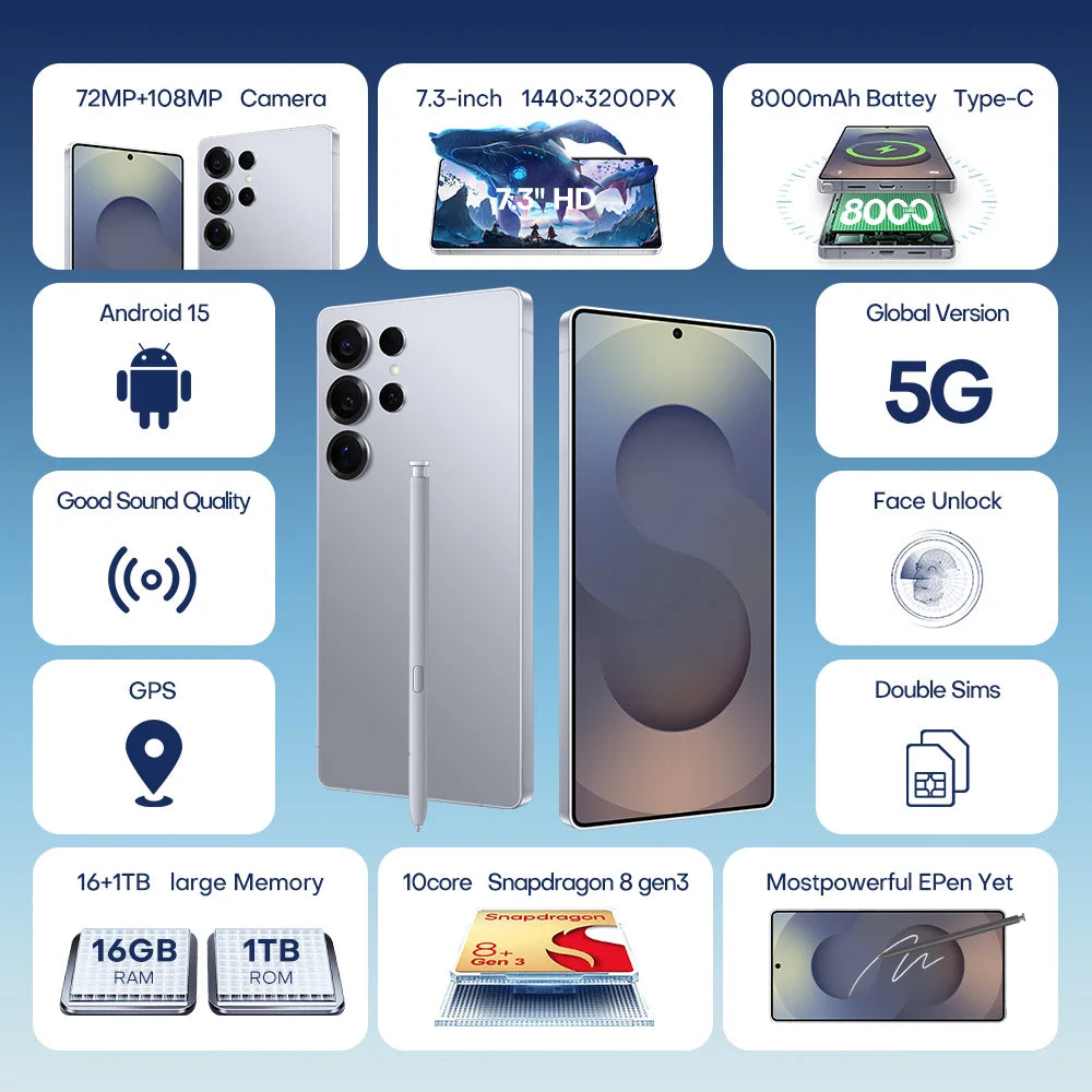 2025 New Design Fold S25 Ultra 5G Android 14 Smart Phone Hot Selling 16+1TB Huge Memory CDMA LTE Cellular Global Version English - Tidesmit