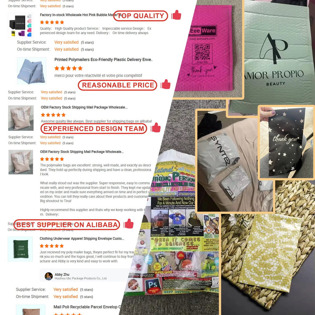 GRS Sedex Certified Eco-friendly Express Delivery Packaging Poly Mailer Bags Customization Services for Clothes with logo