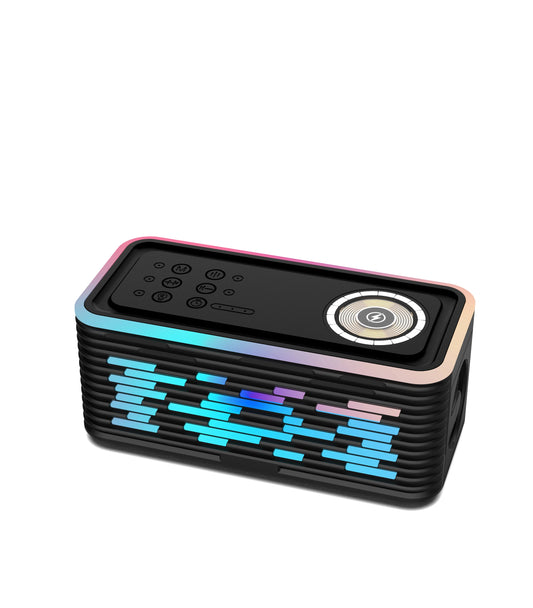Bluetooth Speaker -CRELANDER Y19 Speakers Wireless Charger Denoise HiFi Stereo Sound Equipment RGB LED Flashing 5.3 Bluetooth Portable Speaker
