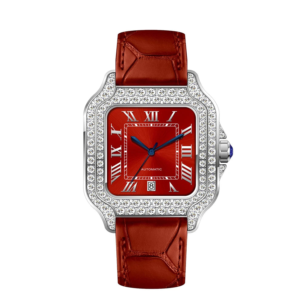 Wholesale Sport Diamond Stainless Steel Luxury Iced Out Watch Men Women Moissanite Automatic Mechanical 20mm Band Watch