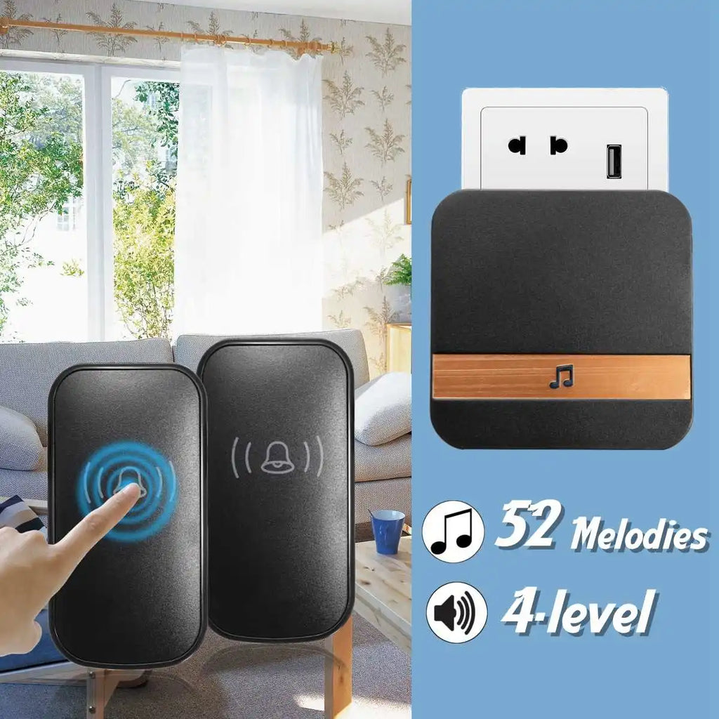 Universal 433MHz Wireless WIFI Smart Video Doorbell Chime Indoor Music Receiver 52 Melodies 4 Levels Volume for Smart Doorbells
