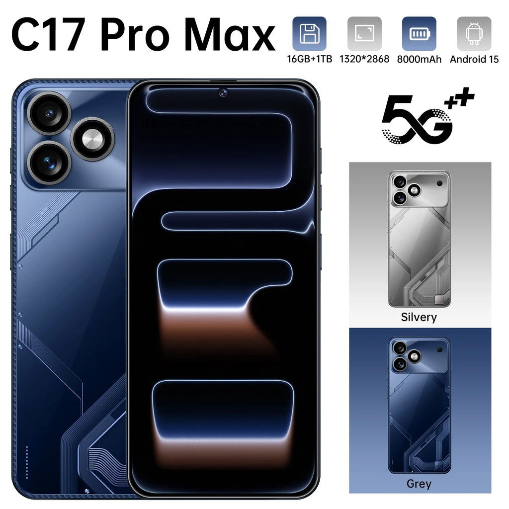 Tidesmit 5G Smartphone: 16GB RAM, 1TB Storage, 7.3-inch AMOLED Silver Tidesmit