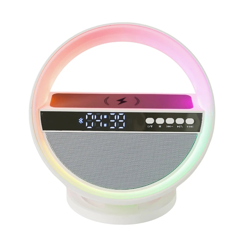 Bluetooth Speaker -Best Selling 15W Wireless Fast Charging BT Speaker App Control Aux USB TF Card Bluetooth Speaker With Digital Alarm Clock