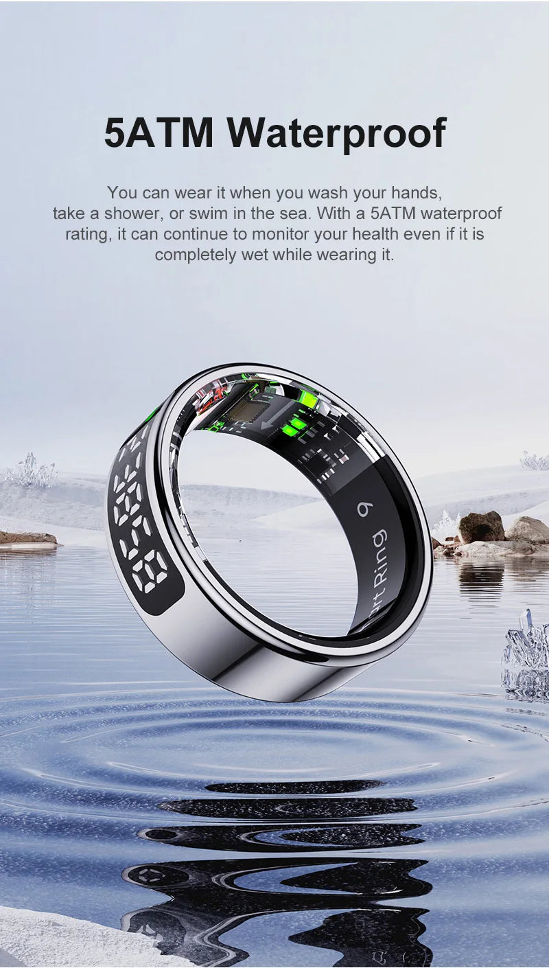 R11 Smart Ring 3.3g 5ATM waterproof Wireless Charging Heart Rate Blood Oxygen Sleep Health Monitor Step Distance Fitness Tracker Tidesmit