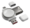 Portable Magnetic Keychain Charger for Apple Watch - USB-C Fast Charging White Tidesmit