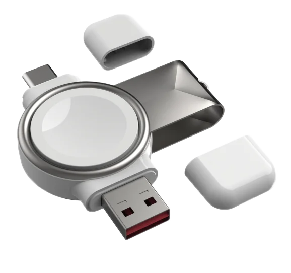 Power bank charger-Air Version Pocket Fast Charging PortableMini Keychain Type C USB Magnetic Wireless Smart Watch Charger White Tidesmit