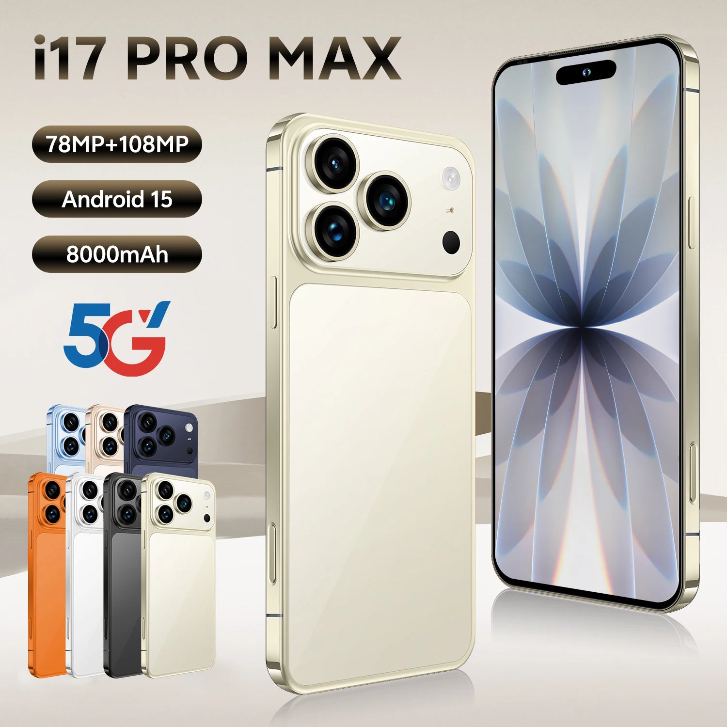17 Pro Max 5G Smartphone, 1TB Storage, 16GB RAM - Navy Blue Tidesmit