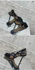 2026 Cute Party Club Hollow Out Mesh Luxury Heeled Sandals High Heels Shoes for Women