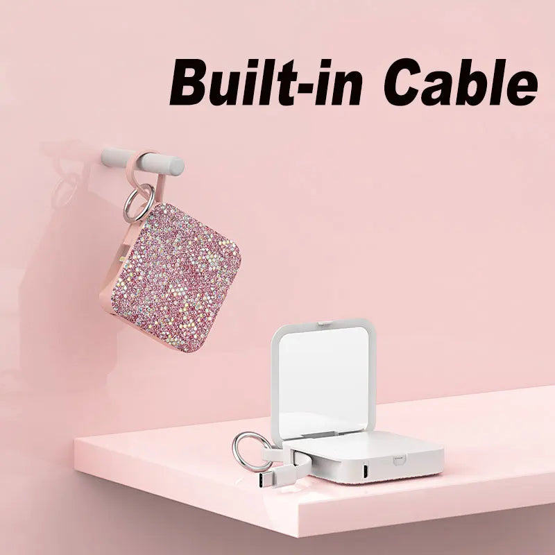 Mini Emergency Power Bank 3300Mah With Keychain and Mirror PowerBank 5000Mah Tidesmit