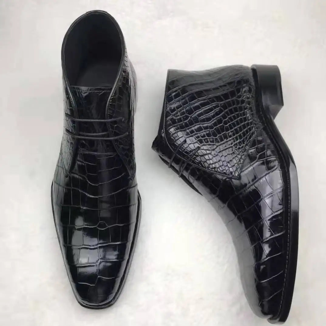 Alligator Shoes Men Luxury Pure crocodile Skin Men Boots Premium Quality Genuine Leather Custom Leather Boot for Men