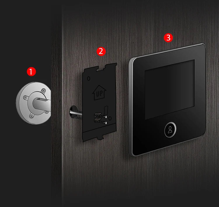 NAIERDI 2.8" LCD Screen Electronic Door Viewer Bell IR Night Door Peephole Camera Photo Recording Digital Camera Smart Viewer