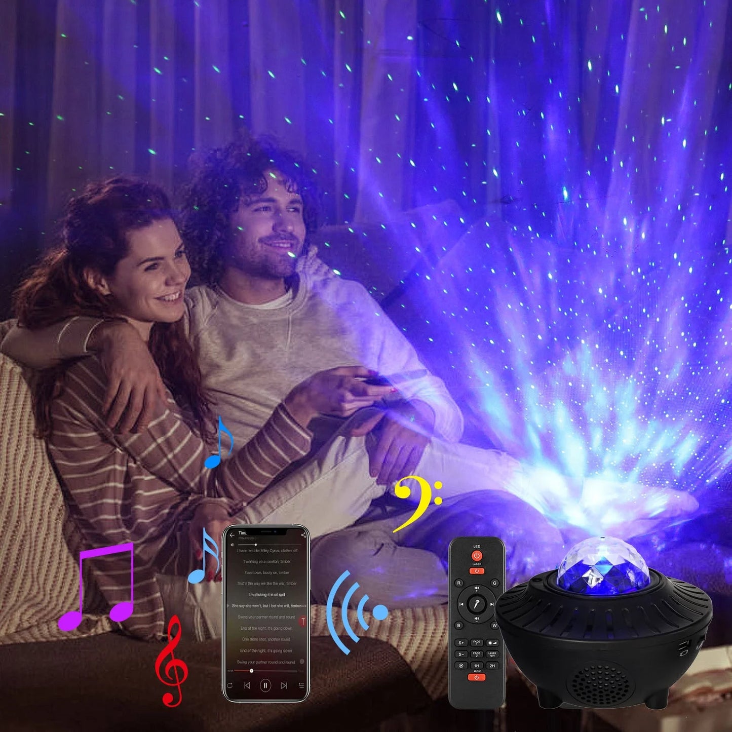 Bluetooth Speaker -High Quality Cheap Price Galaxy Projector Sky Star Starry Night Lights Aurora Starlight Projector DJ Party Indoor Disco Light