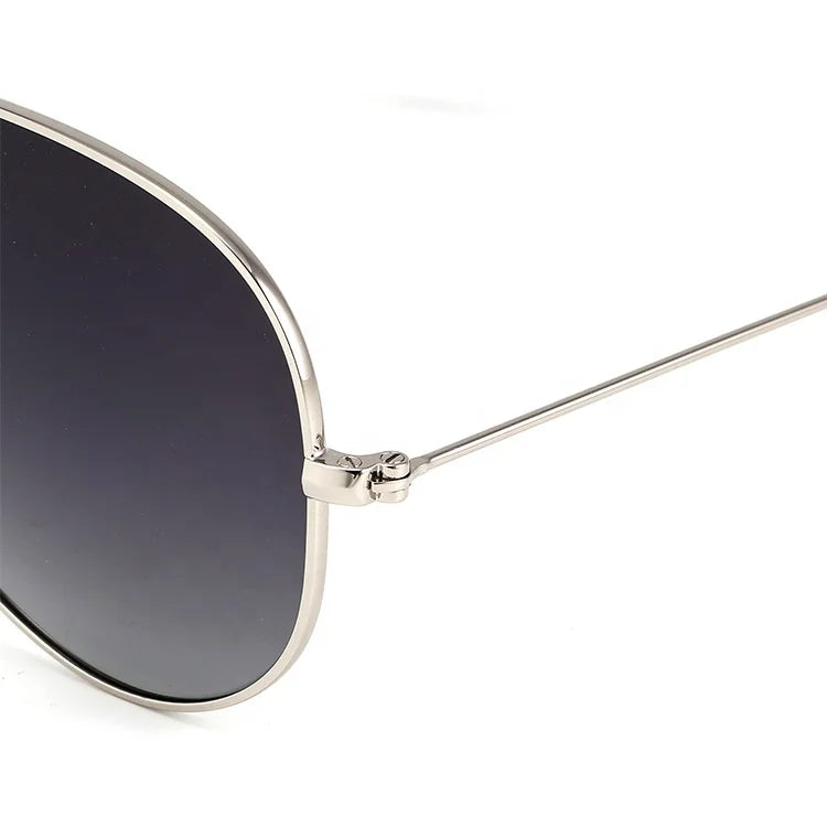 Brand Design Pilot Oval Polarized Sunglasses Metal Full Rim Light Weight Unisex Luxury Custom Eyewear Factory Direct