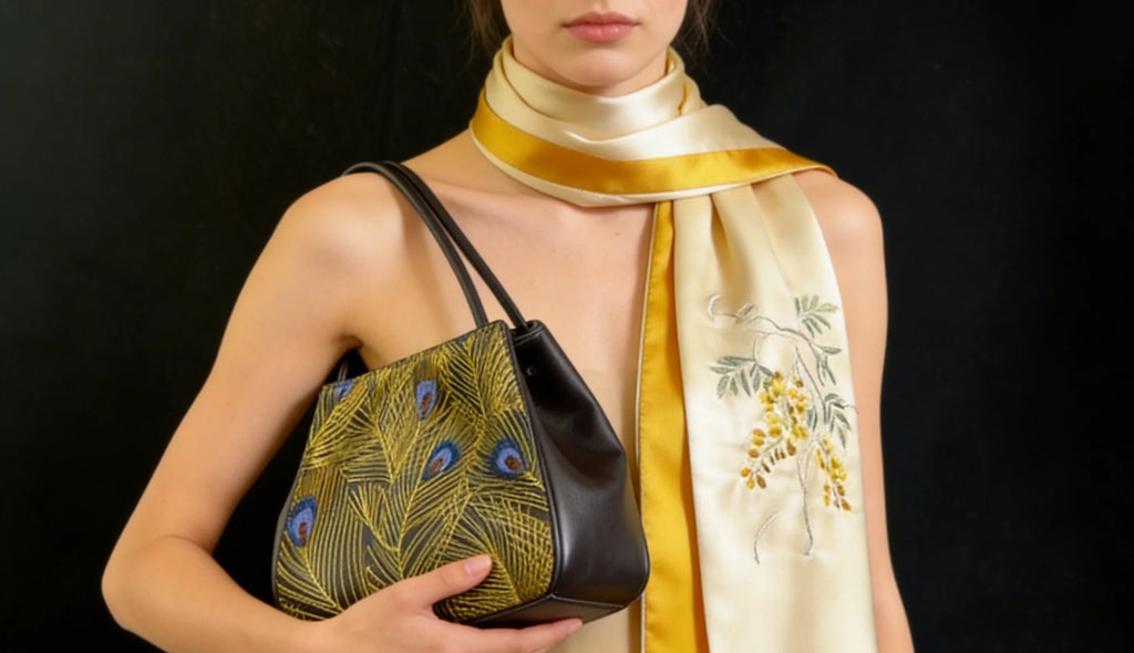 Su Embroidery Scarf 100% Mulberry Silk Handmade Intangible Cultural Heritage Luxury Gift Box for Women