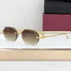 Luxury Designer Brand Irregular Sunglasses High Quality Diamond Cut Rimless Metal Frame Sunglasses