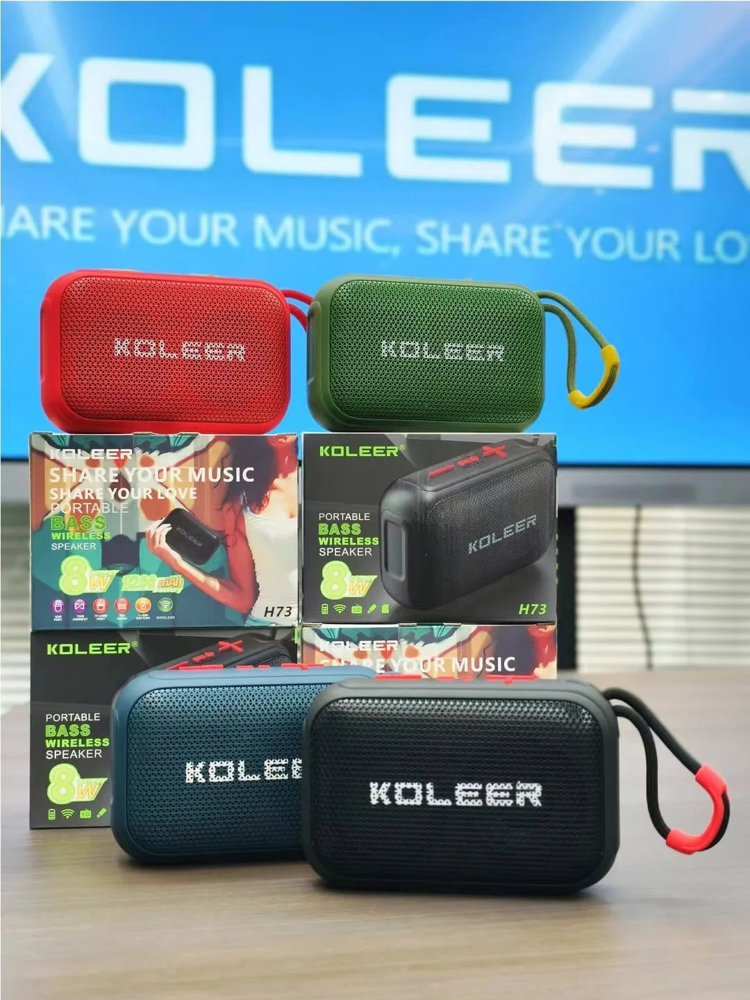 Bluetooth Speaker -Koleer H73 Outdoor Wireless for Bluetooth Speaker with RGB LED Lighting and New Bass Subwoofer Portable Mini Audio System