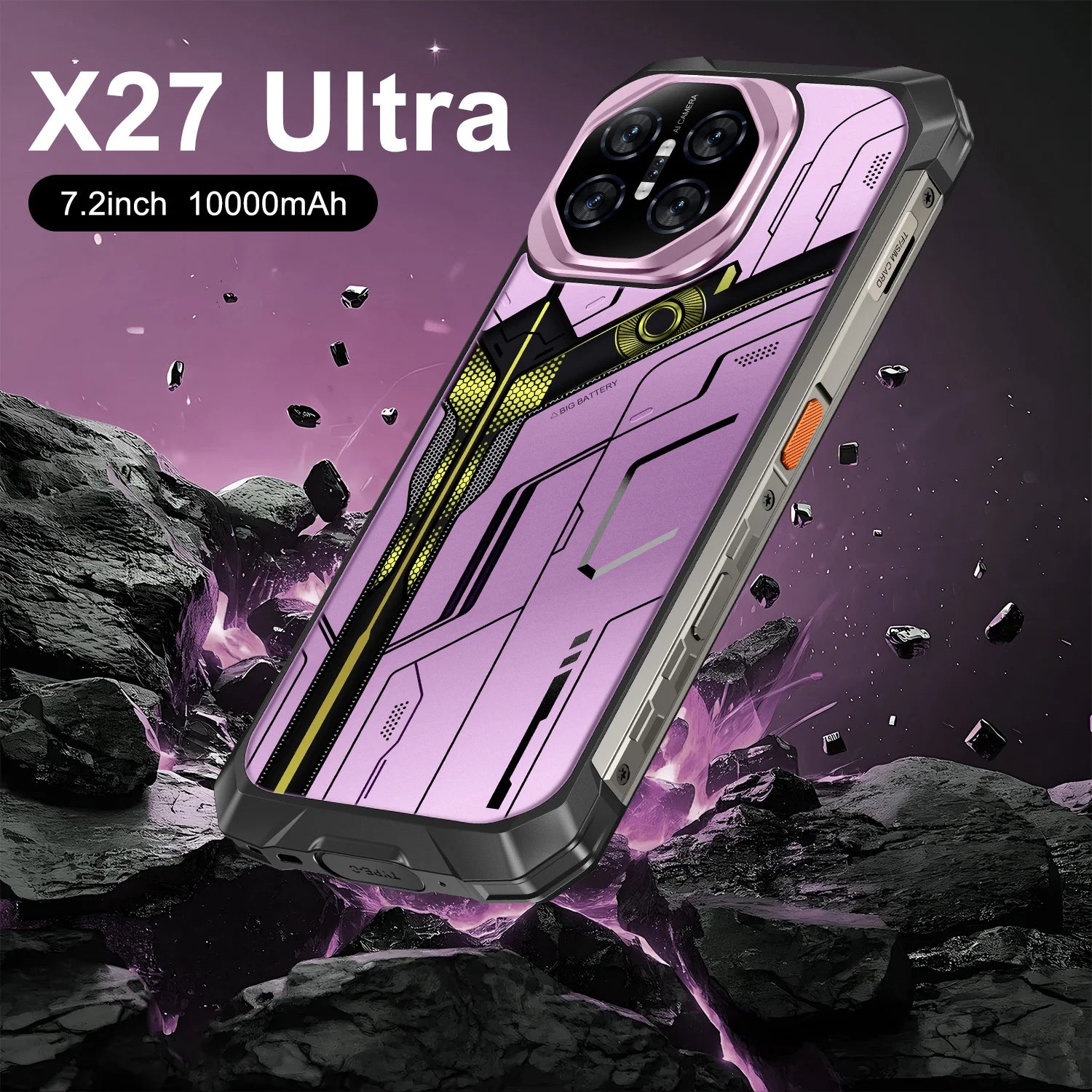 Tidesmit X27 Ultra 5G 7.2-inch smartphone with shockproof, waterproof, and drop-resistant design.