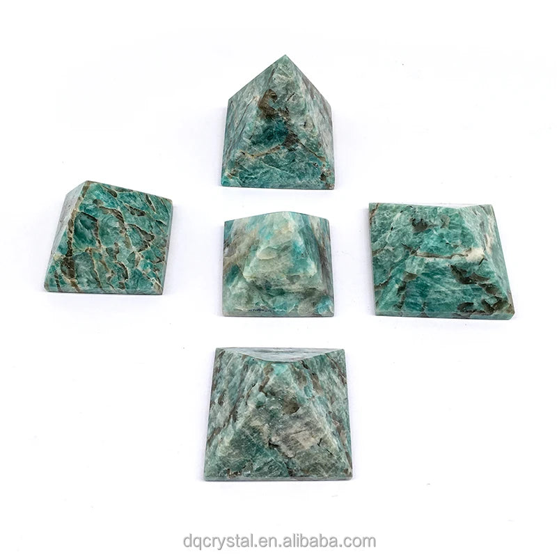 Wholesale Natural Healing Amazonite Pyramid Green Crystal Egypt Pyramid Paperweight for Decoration and Gifts