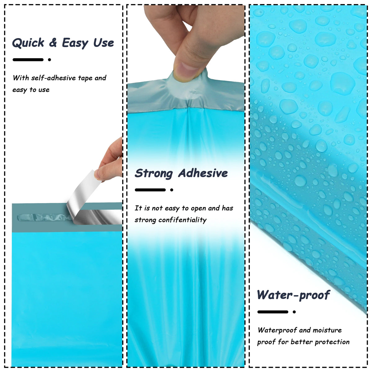 100 PCS 10x13 Inch Blue Eco-Friendly Poly Mailers Self-Adhesive Waterproof Tear-Resistant Shipping Bag 2 Day Delivery 5 Day