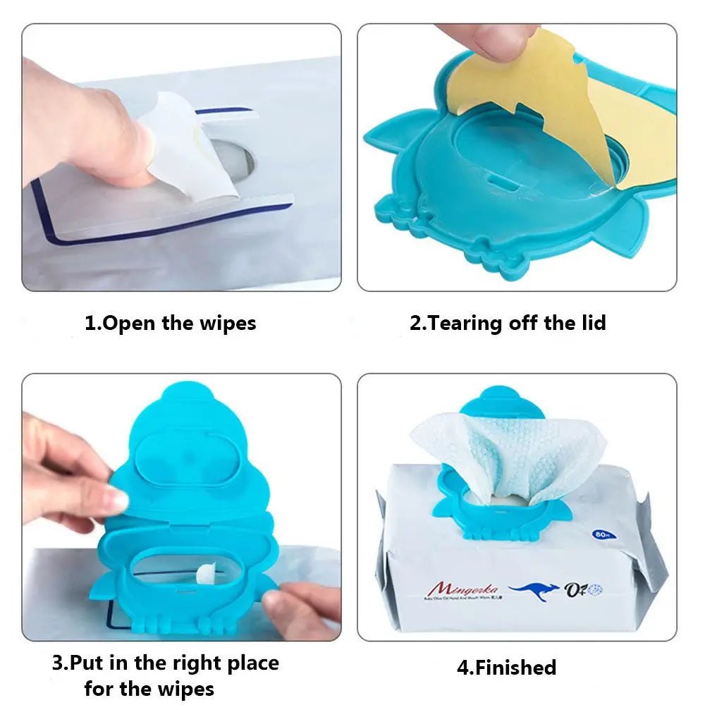 1Pcs Useful Self-Adhesive Cartoon Cute Owl Baby Wet Wipes Lid Portable Child wipe Tissues Reusable Paper Cover
