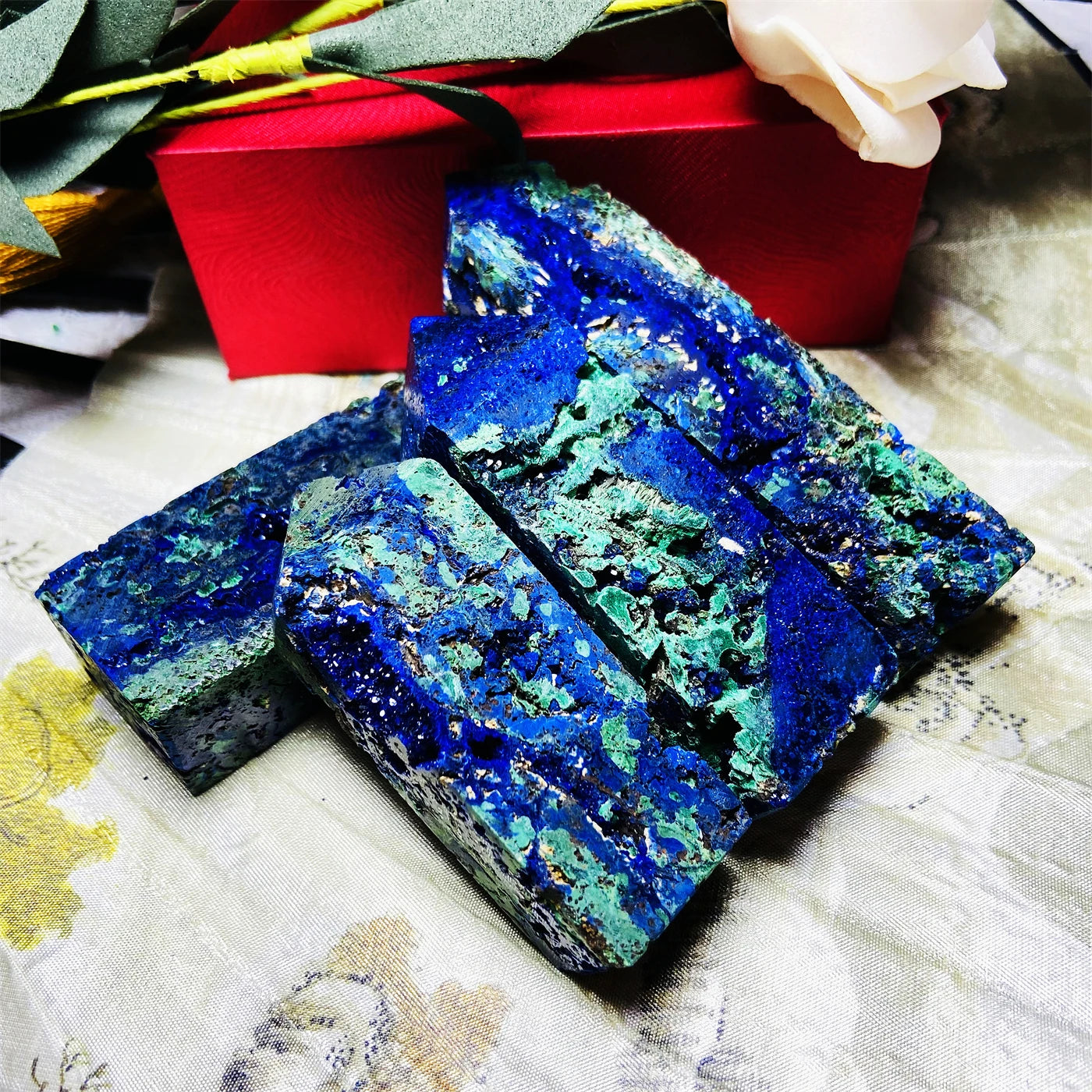 Wholesale Crystal Point Crystals Healing Stone Blue Malachite Wand Rare Azurite Tower for Home Decor