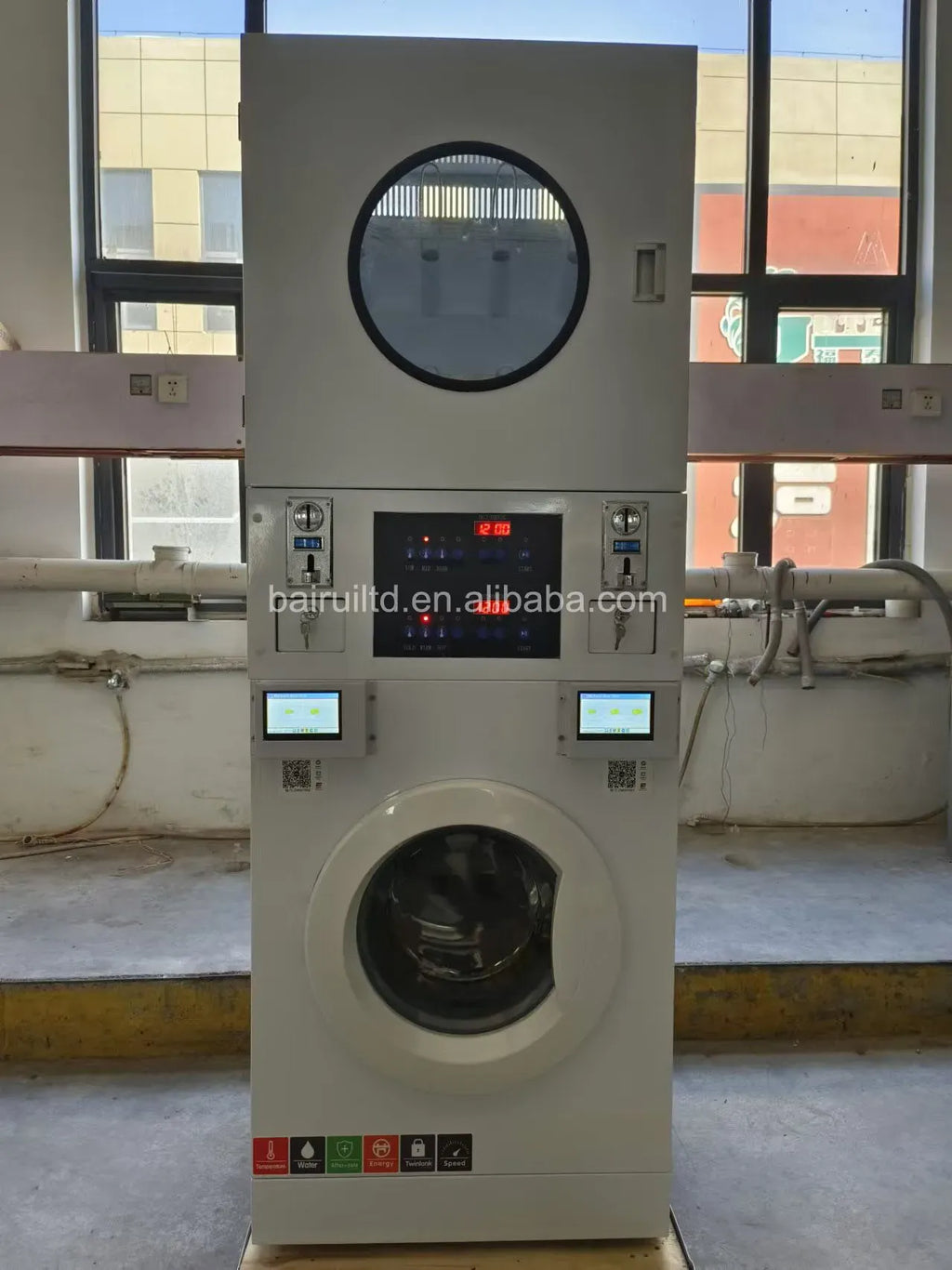 Commercial Coin-Operated Stack Shoe Washer and Dryer Machine