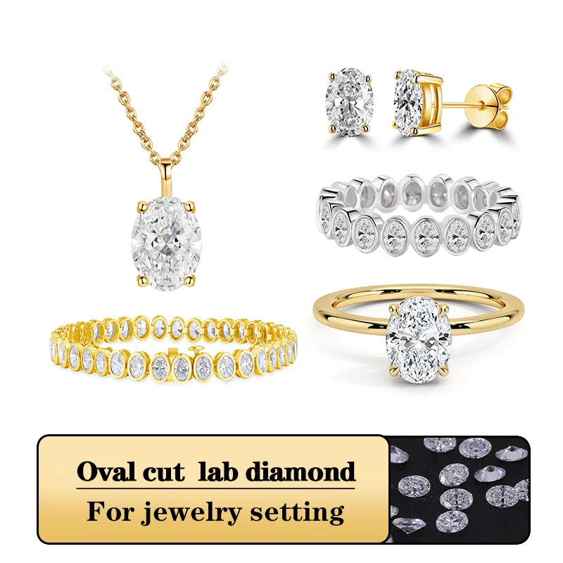 Starsgem Oval Diamante 1ct 2ct 3ct D VS1  VVS2 HPHT CVD IGI Certified Lab Grown Diamond