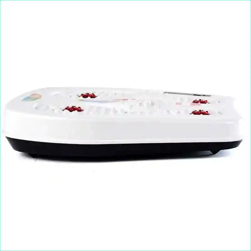 White electric foot massager with infrared heating, magnetic nodes, and vibration for circulation therapy.
