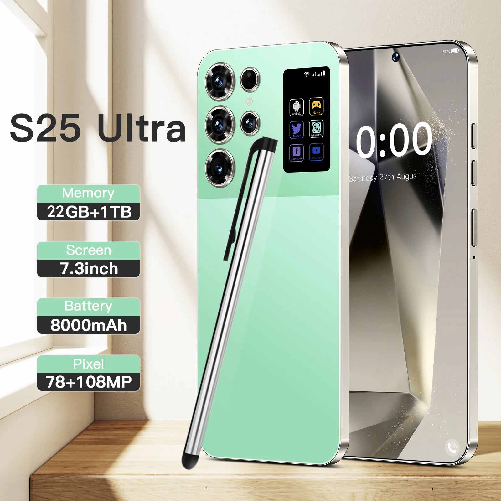 Real High Quality S25 ULTRA Smart Phone 22+1TB 5G Android Cell Phone 7.3 Inch Unlocked Smartphone S25 ultra Mobile Phones - Tidesmit