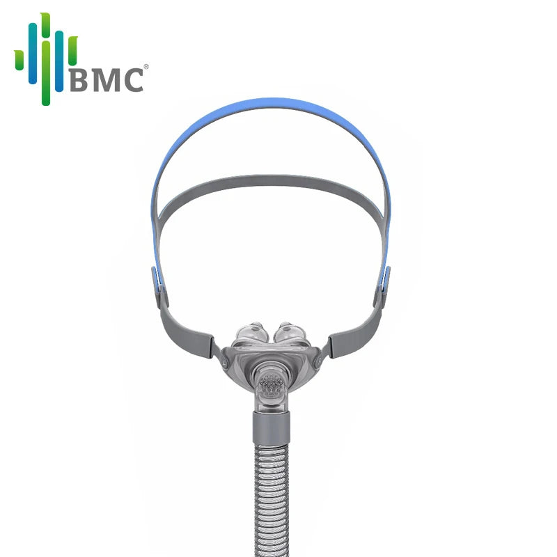 BMC PM2 Nasal Pillow Mask Nose Mask with Headband for CPAP Machine APAP BiPAP S/M/L 3 Sizes Silicone Cushions Apnea CPAP Mask