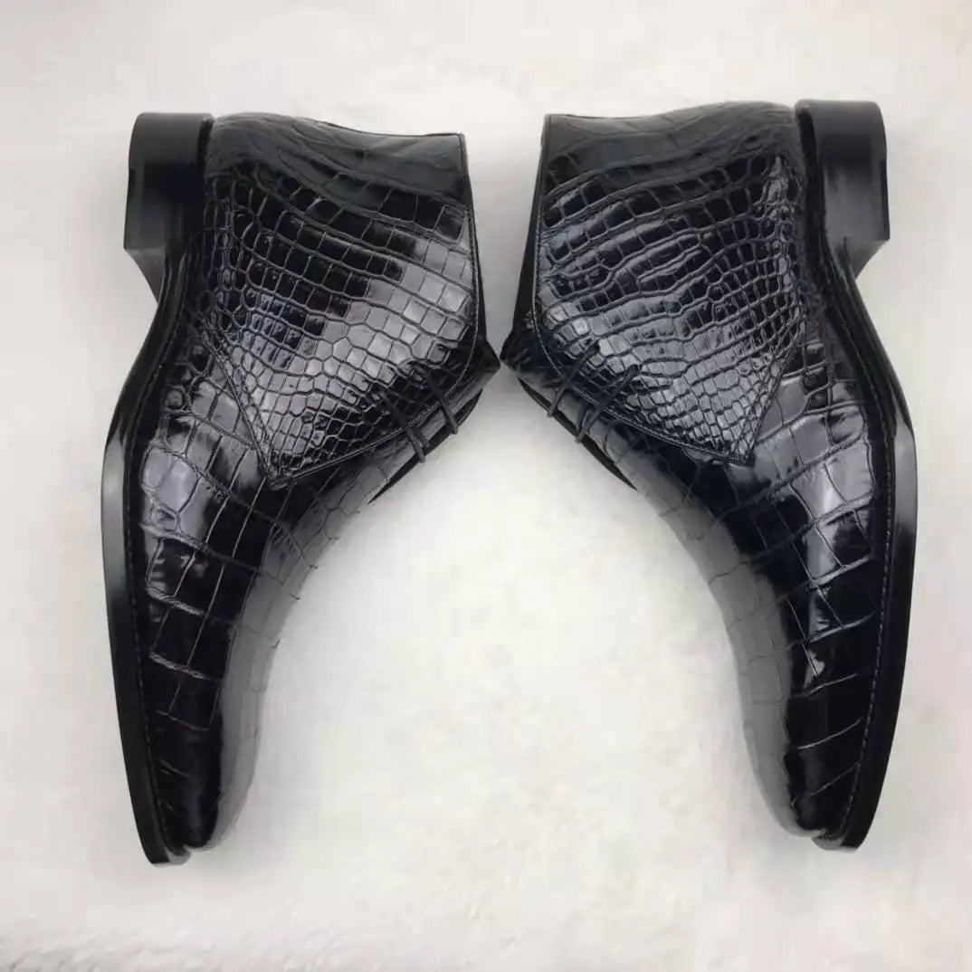 Alligator Shoes Men Luxury Pure crocodile Skin Men Boots Premium Quality Genuine Leather Custom Leather Boot for Men