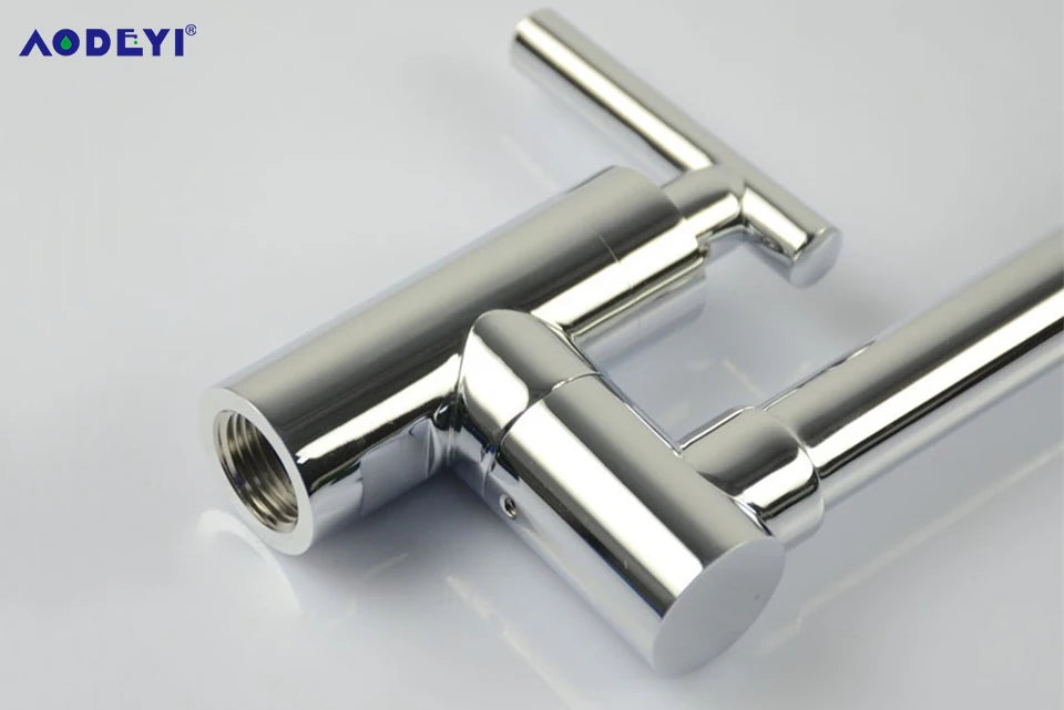 Brass Pot Filler Tap Wall Mounted Kitchen Sink Faucet Black Single Cold Taps Single Hole faucets 360 Rotate Folding Spout spigot