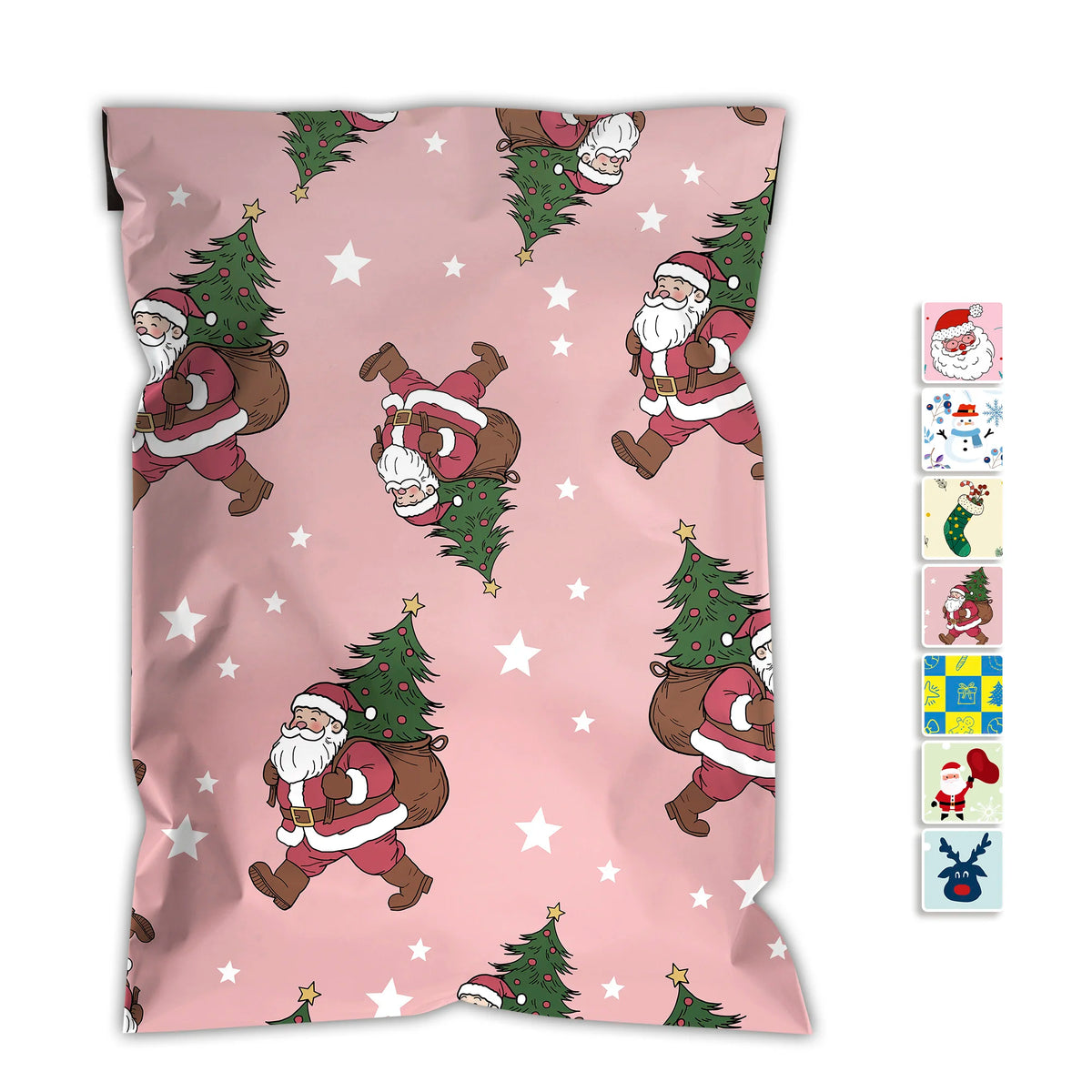 Christmas Tree Printed Shipping Bags,2.4mil Thick Shipping Bags, Waterproof and Tear-Resistant Self-Sealing Packaging Bags