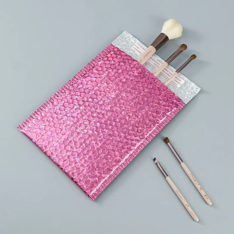 Custom Courier Shipping Padded Envelope Mailing Bags Shiny Holographic Metallic Bubble 2 Mil Poly Plastic