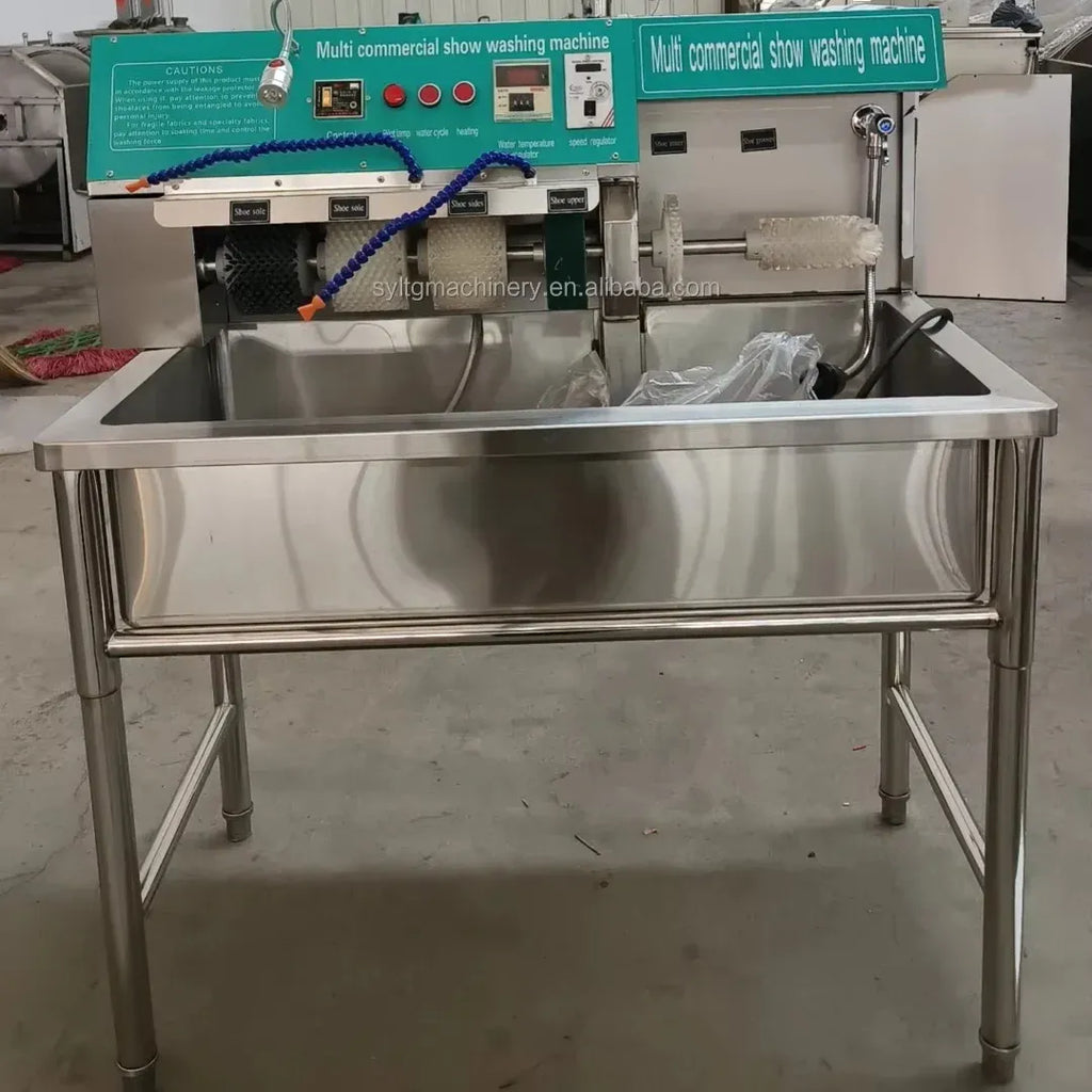Commercial Shoe Washing Machine with Active Brush Rollers