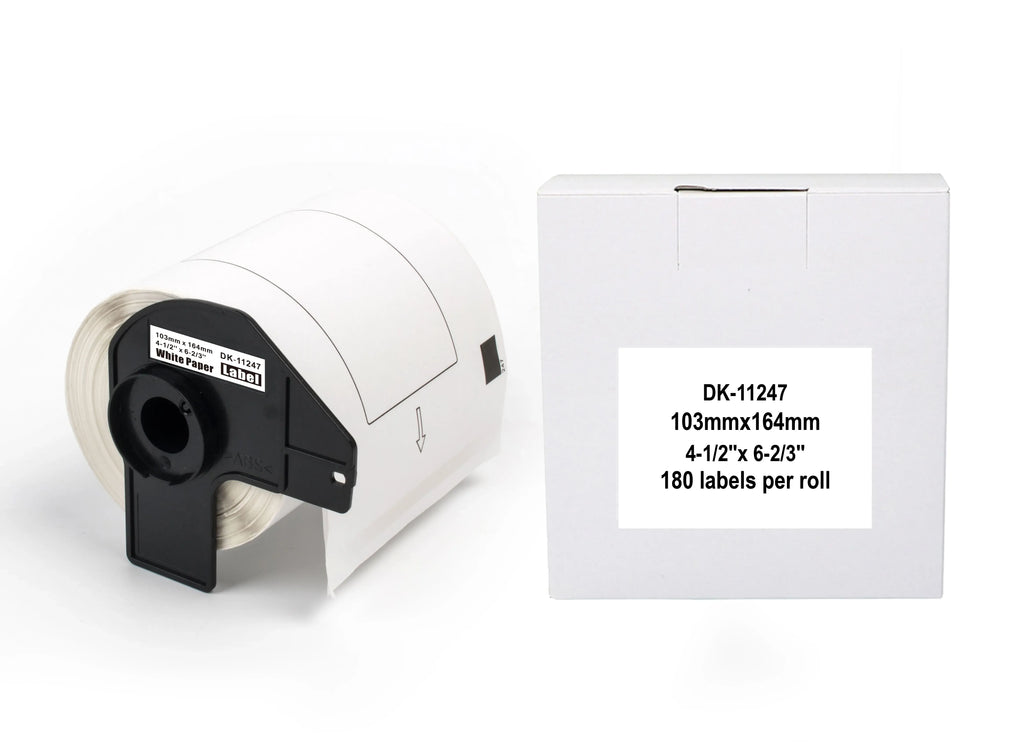 Blank direct thermal label roll, DK-11247 103mm x 164mm, 180 labels per roll