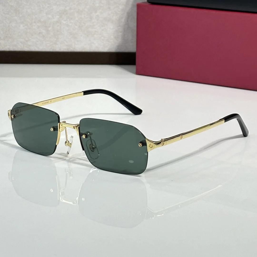Luxury Fashion Designer Polygonal Frameless Sunglasses, Comfortable Light Metal Frame, High-quality Glasses with UV400 Lenses