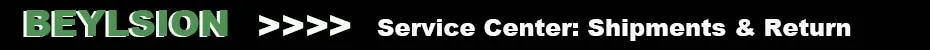BEYLSION service center banner for shipments and returns