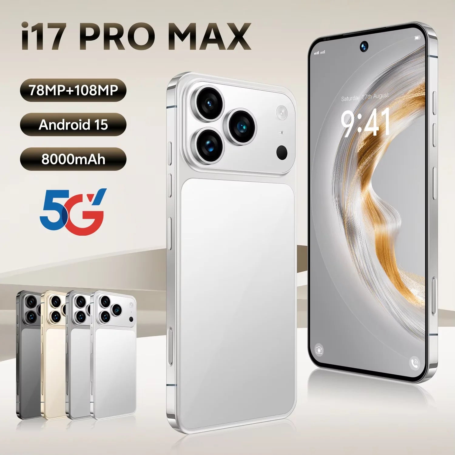 Tidesmit 5G Smartphone 16GB RAM 1TB Storage 6.9 Inch AMOLED Display Tidesmit