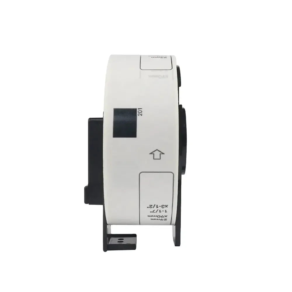 Black on white die-cut label tape roll cartridge for Brother QL label printing