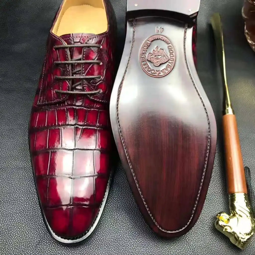 Genuine Crocodile Leather Dress Oxford Leather Shoes for Men Custom Handmade Luxury Leather Shoes Men Business Dress Shoes Men